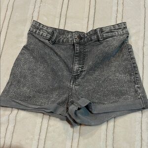 H&M Gray Jean Shorts Frayed Hem Casual